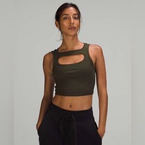 NWOT Lululemon LA Front Cut Out Crop Tank- Size 6